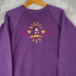 Vintage‎ 90s Mickey Unlimited Sweatshirt Adult Large Purple Mickey Mouse Raglan